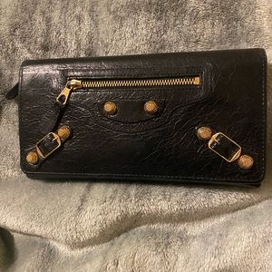 Balenciaga Motorcross Leather Continental Wallet